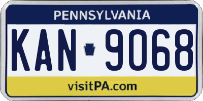 PA license plate KAN9068