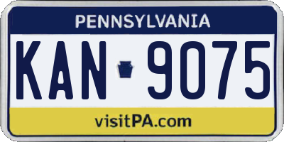 PA license plate KAN9075