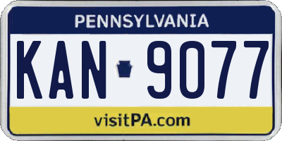 PA license plate KAN9077