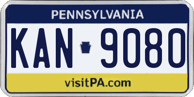 PA license plate KAN9080