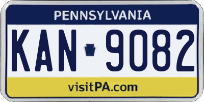 PA license plate KAN9082