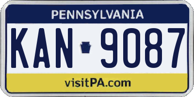 PA license plate KAN9087