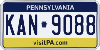 PA license plate KAN9088