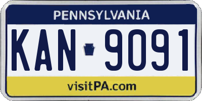 PA license plate KAN9091