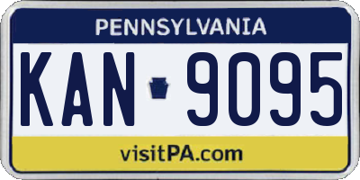 PA license plate KAN9095