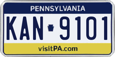 PA license plate KAN9101