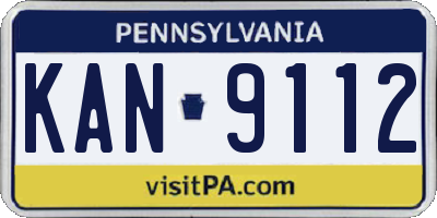 PA license plate KAN9112