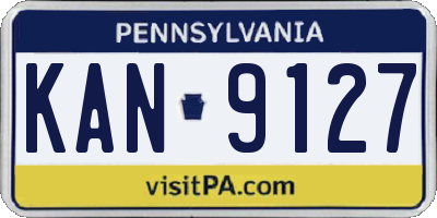 PA license plate KAN9127