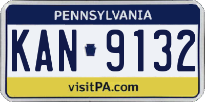 PA license plate KAN9132