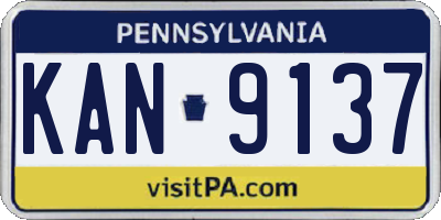 PA license plate KAN9137