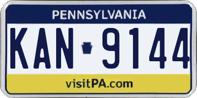 PA license plate KAN9144