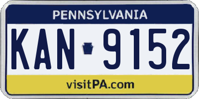 PA license plate KAN9152