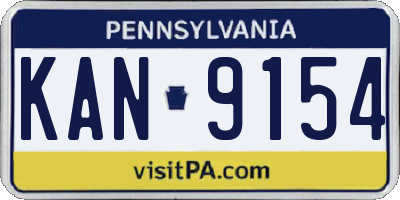 PA license plate KAN9154
