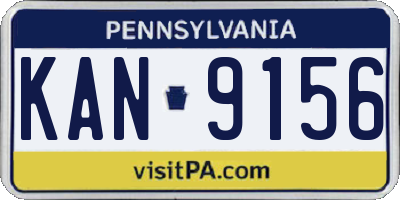 PA license plate KAN9156