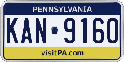 PA license plate KAN9160