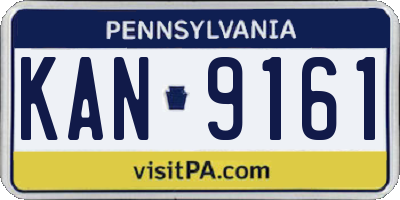 PA license plate KAN9161