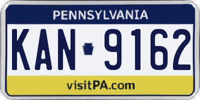 PA license plate KAN9162