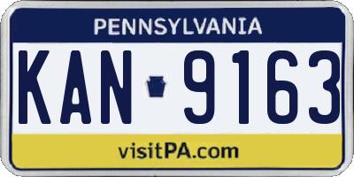 PA license plate KAN9163
