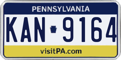 PA license plate KAN9164