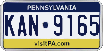 PA license plate KAN9165
