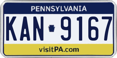 PA license plate KAN9167