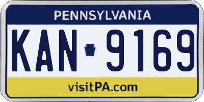 PA license plate KAN9169