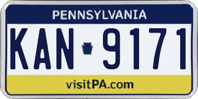 PA license plate KAN9171