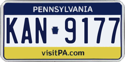 PA license plate KAN9177