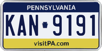 PA license plate KAN9191
