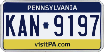 PA license plate KAN9197