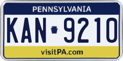 PA license plate KAN9210