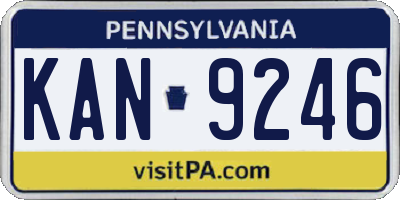 PA license plate KAN9246