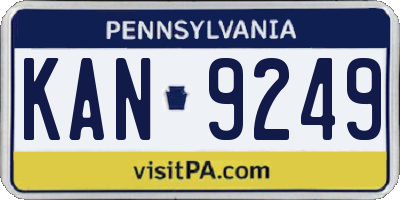PA license plate KAN9249