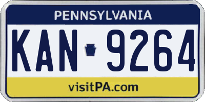 PA license plate KAN9264