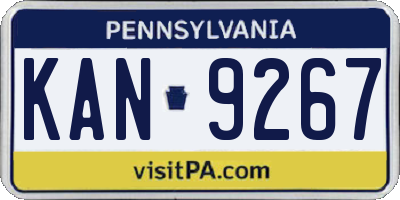 PA license plate KAN9267