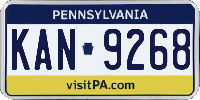 PA license plate KAN9268