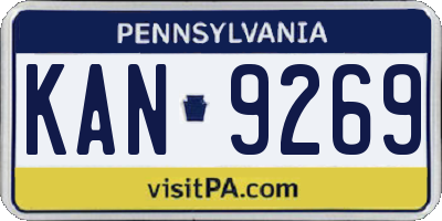 PA license plate KAN9269