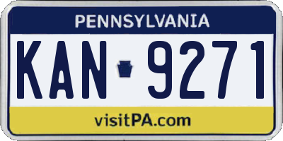 PA license plate KAN9271