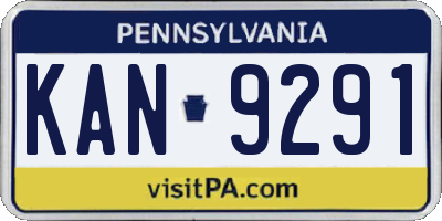 PA license plate KAN9291