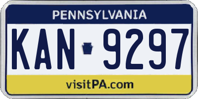 PA license plate KAN9297