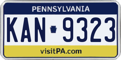 PA license plate KAN9323