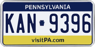 PA license plate KAN9396