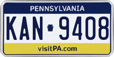 PA license plate KAN9408