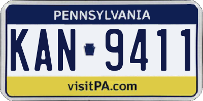 PA license plate KAN9411