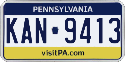 PA license plate KAN9413