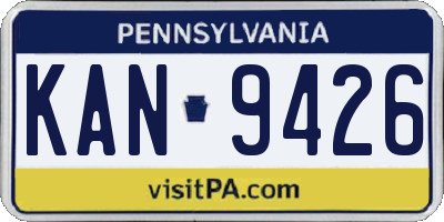 PA license plate KAN9426