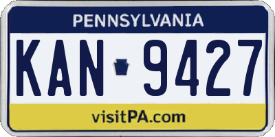 PA license plate KAN9427
