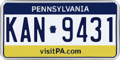 PA license plate KAN9431