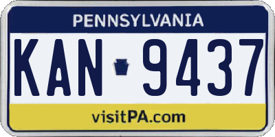 PA license plate KAN9437