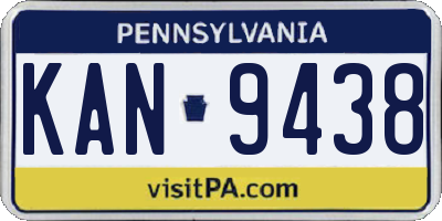 PA license plate KAN9438